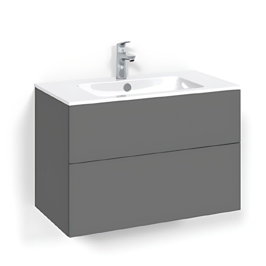 Macro Design Crown Plain Servantskap 2 Skuff - med Light Servant Antrasitt / 80cm 14
