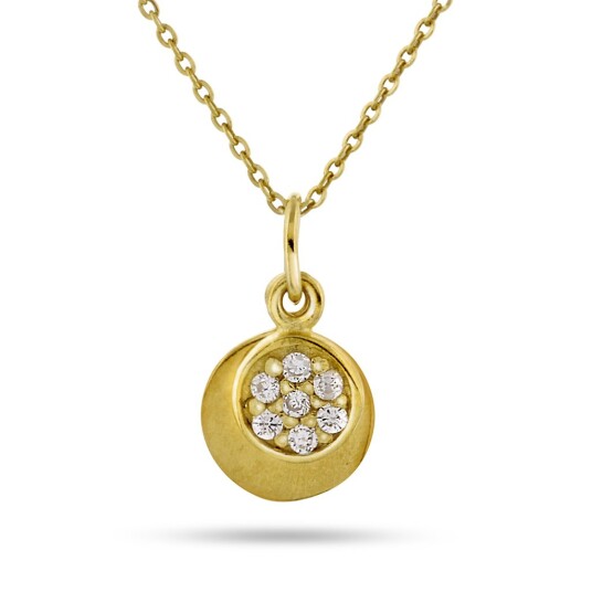 Pan Jewelry, Anheng i forgylt sølv med zirkonia Pan Jewelry, Anheng i forgylt sølv med zirkonia