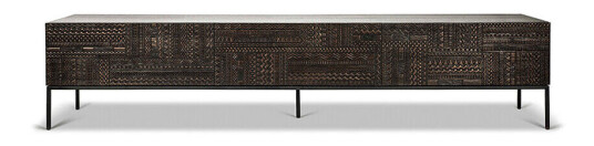 Ethnicraft Tabwa mediebenk Svart teak 41 x 240 cm Ethnicraft Tabwa mediebenk Svart teak 41 x 240 cm
