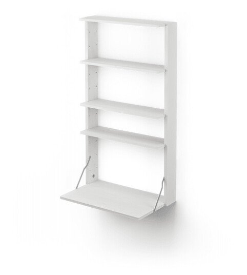 Massproductions Gridlock – M1-A4-0-D vegghylle med skrivebord White stained Ash