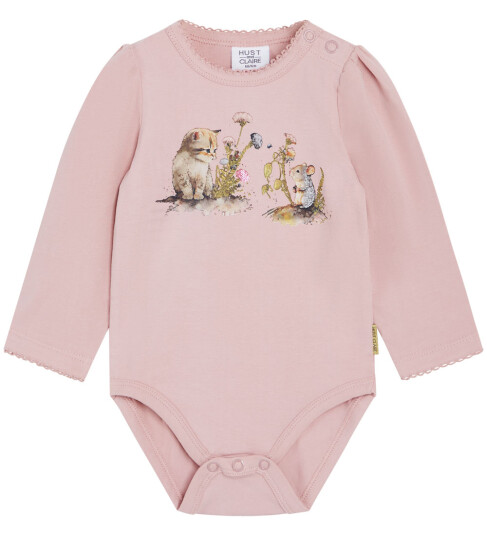 Hust And Claire Body L/æ Bernice Dusty Rose m. Glitter 56 Langermet Body Rosa