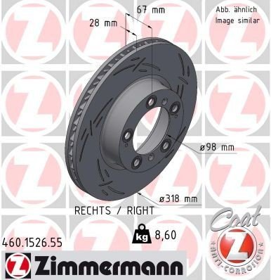 Bremseskive ZIMMERMANN 460.1526.55
