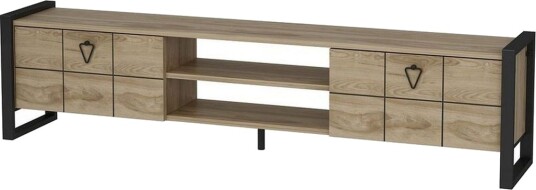 Munetaka TV-benk 184 cm - Eik/Sort