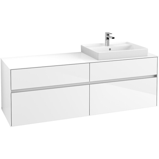 Villeroy & Boch  Collaro Servantskap med 4 skuffer 160x50x54,8 cm u/lys Hvit Høyglans