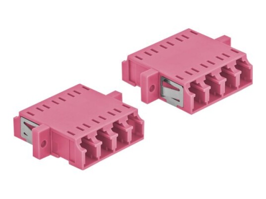Delock - Nettverkskobling - Lc Multimodus (Hunn) Til Lc Multimodus (Kvinnelig) - Fiberoptikk - Om4 - Lilla (Pakke Med 2)