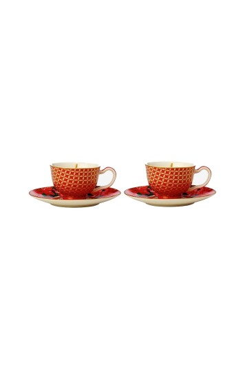 Maxwell & Williams - Espressokopp Silk Road 2-pakning - Rød
