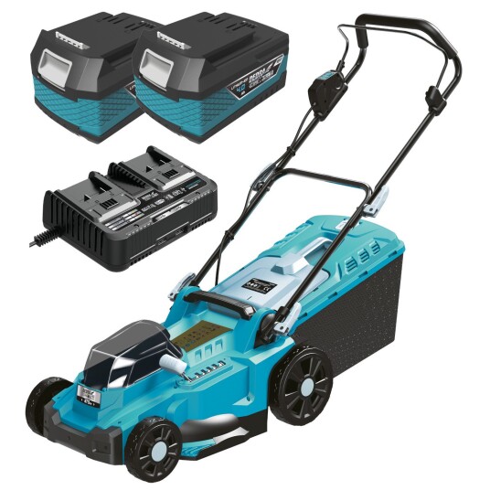 Dedra SAS+ALL DED7199 Gressklipper 37 cm ??? inkl. 2x18V batterier og lader 4,0Ah batteri Dedra SAS+ALL DED7199 Gressklipper 37 cm ??? inkl. 2x18V batterier og lader 4,0Ah batteri