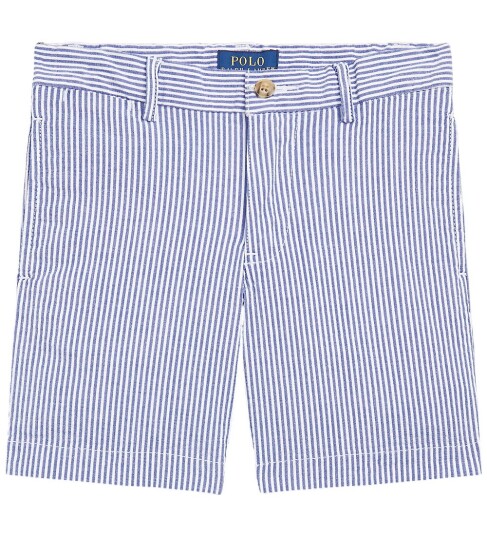 Ralph Lauren Kids Stretch Cotton Seersucker Short Blue 94 100