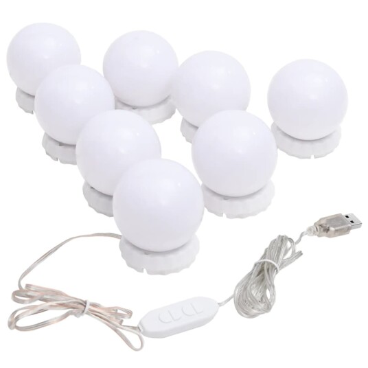 vidaXL Speillys med 8 LED-lyspærer varmhvit og kaldhvit vidaXL Speillys med 8 LED-lyspærer varmhvit og kaldhvit
