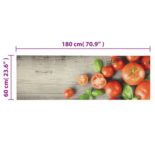Kjøkkenteppe vaskbar Tomatoes 60x180 cm fløyel 8721012918979