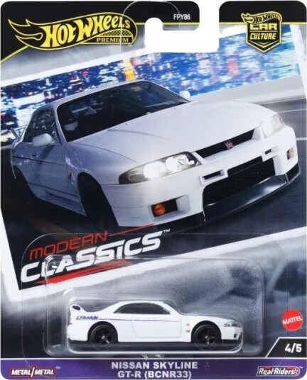 Hot Wheels Car Culture Nissan Skyline GT R Modellbil Hvit
