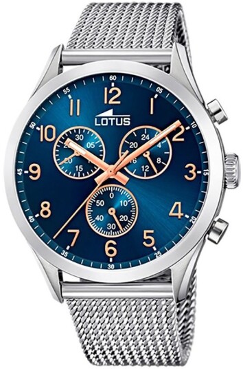 Lotus Herreklokke 18637/3 Minimalist Blå/Stål Ø43 mm
