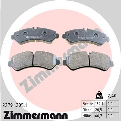 Bremseklosser ZIMMERMANN 22791.205.1 Bremseklosser ZIMMERMANN 22791.205.1
