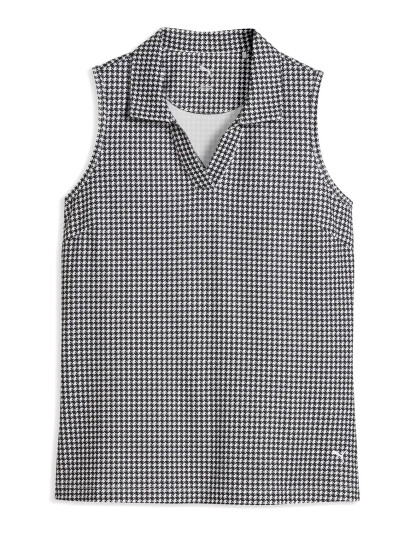 PUMA Golf W Cloudspun Mono Check Sl Polo Black XS