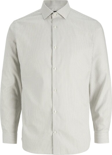 Jack & Jones Jprblaparker Stripe L/S Shirt Sn Grey M