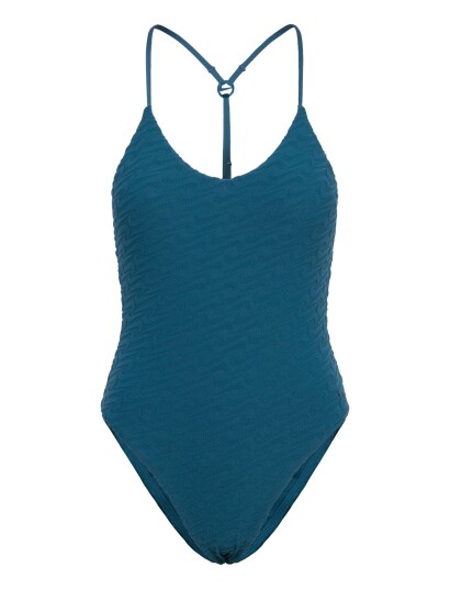 NIKE SWIM Nike Swoosh Terry Towelling V Neck One Piece Green XS