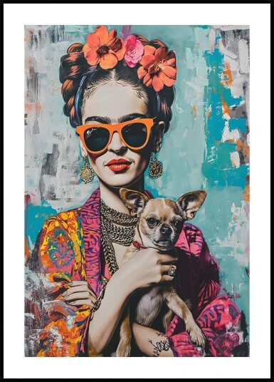 Frida Chihuahua Poster Plakat / 30x40cm Frida Chihuahua Poster Plakat / 30x40cm