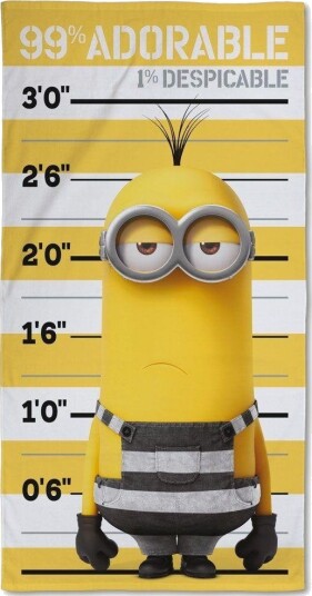 Licens Minions håndkle 70x140 cm 100% bomull Mykt badehåndkle med Minions Mug shot Licens Minions håndkle 70x140 cm 100% bomull Mykt badehåndkle med Minions Mug shot