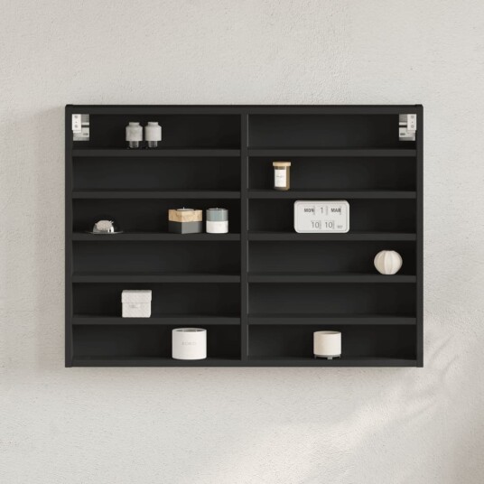  Hyller svart 80x8,5x58 cm konstruert tre 8721102813771