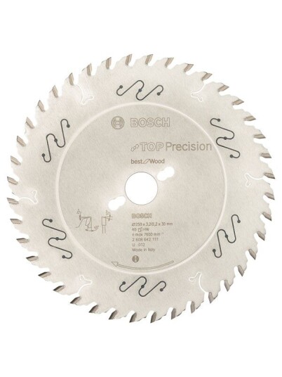 Bosch Sirkelsagblad Top Precision Best for Wood 250 x 30 x 3,2 mm, 40 Bosch Sirkelsagblad Top Precision Best for Wood 250 x 30 x 3,2 mm, 40