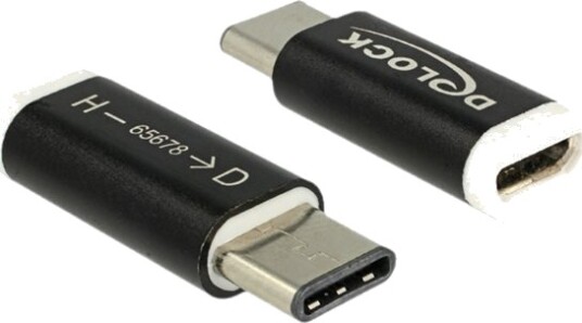 Delock   Usb Adapter   Usb C Hann Til Micro Usb Type B Hunn   Usb 3.1   Svart