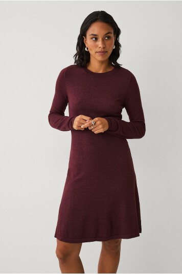 Vila Kjole viComfy A line O neck Knit Dress Rød
