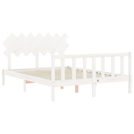 vidaXL Sengeramme med hodegavl hvit 140x190 cm heltre