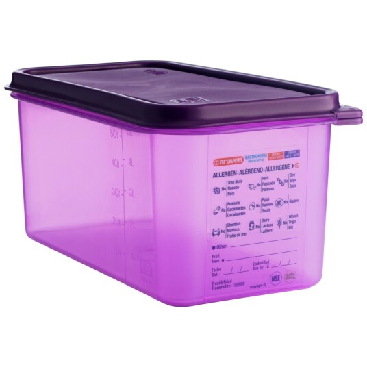 Araven Oppbevaringsboks; Størrelse GN 1/3 6l 32.5x17.6x15 cm LxBxD; Fiolett