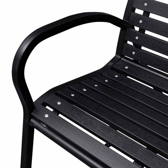 vidaXL Hagebenk 125 cm stål og WPC svart vidaXL Hagebenk 125 cm stål og WPC svart