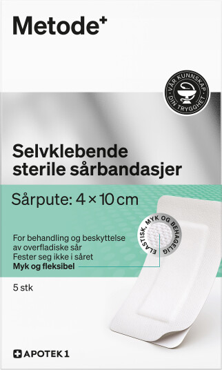 Metode selvklebende steril sårbandasje 9 x 15 cm 5 stk