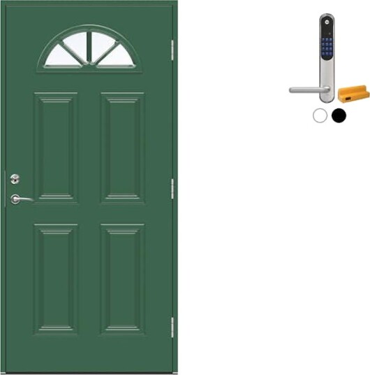 Ytterdør Swedoor Advance-Line Classic Clementi med Yale Doorman Classic Home