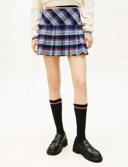 Tommy Jeans Tjw Structured Pleat Mini Skirt Multi/patterned M