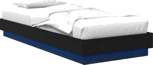 Sengestativ med LED Svart eik 80 x 200 cm Konstruert tre Sengestativ med LED Svart eik 80 x 200 cm Konstruert tre