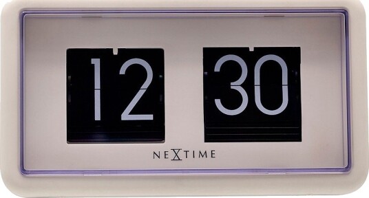 NeXtime Bord Veggklokke Flip Clock 24HR 18 cm Hvit