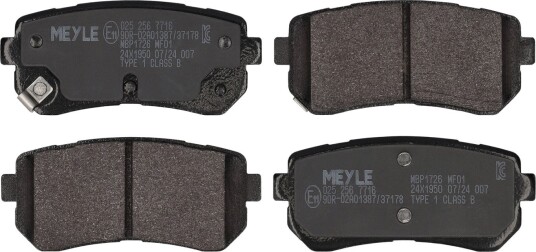 Bremseklosser sett MEYLE 025 256 7716