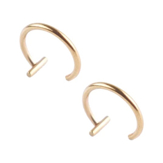 2 -pakk falske leppepiercing uten hull Fake Lip Ring - Gull