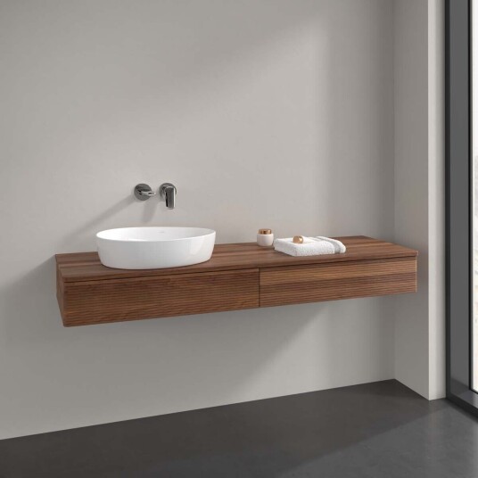 Villeroy & Boch  Antao Servantskap med 2 skuffer 160x50x19 cm m/lys Valnøtt