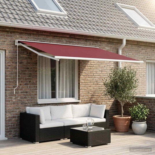 vidaXL Reserveduk til markise Burgunder Rød 400 × 350 cm Polyester
