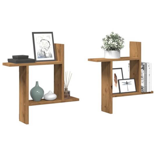 Vegghyller 2 stk artisan eik 50x12x50 cm konstruert tre Vegghyller 2 stk artisan eik 50x12x50 cm konstruert tre