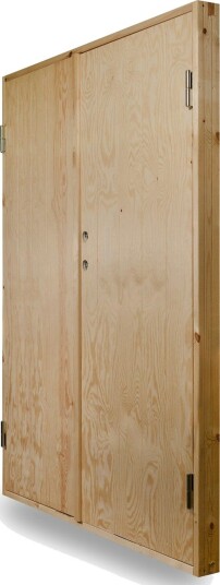 Dobbeldør Jabo Ljusdal Kjølelager Ubehandlet Sporfrest Plywood Størrelse: 15x19 dm