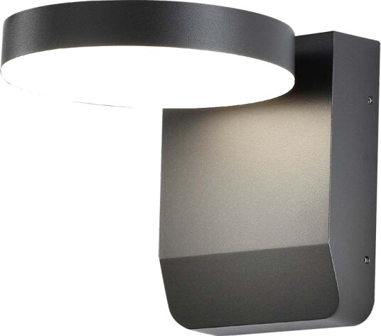 V Tac 17W Vegglampe   LED 3000K Sort hus Rund IP65   Kulør : Varm