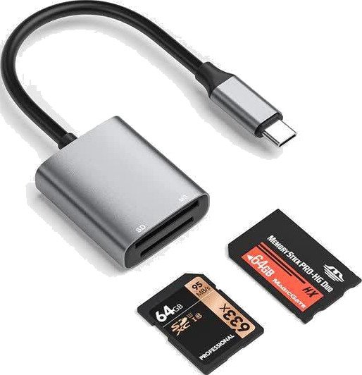 Nördic Minnekortleser USB-C 2 spor SD/MS UHS-I