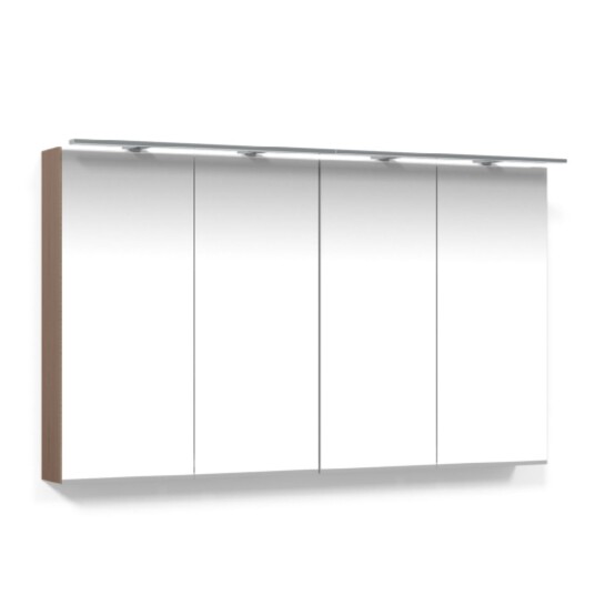 Macro Design Crown Speilskap Rampe-belysning med 4 dør Eik / 120cm Macro Design Crown Speilskap Rampe-belysning med 4 dør Eik / 120cm