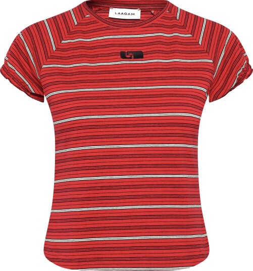 Laagam Zaira Red Embroidered Logo T Shirt   RED   XL/42