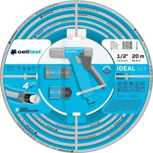 Cellfast Ideal vanningssett med hageslange og vanningspistol 1/2" 20m