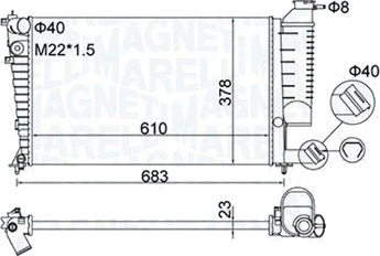 MAGNETI MARELLI 350213189500 Radiator, motorkjøling