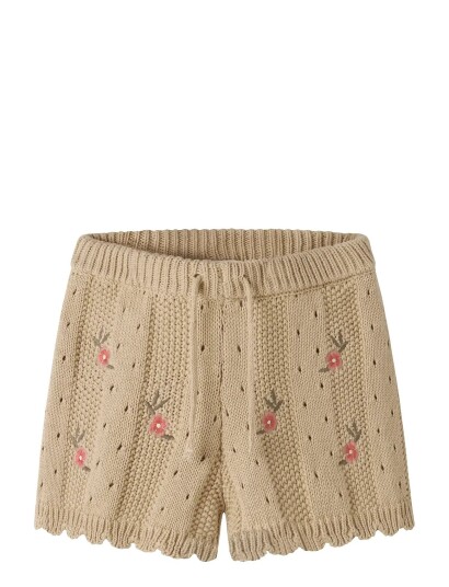 Lil"Atelier Nmfhalyn Wide Knit Shorts Lil Brown 122