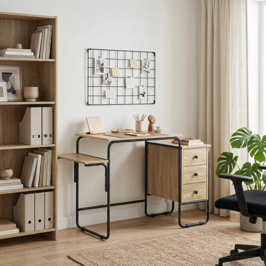 vidaXL Skrivebord med lagring Sonoma eik 120 x 50 x 75 cm