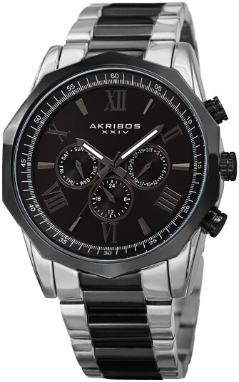 Akribos XXIV Herreklokke AK940TTB Multi Function Sort/Stål Ø48 mm
