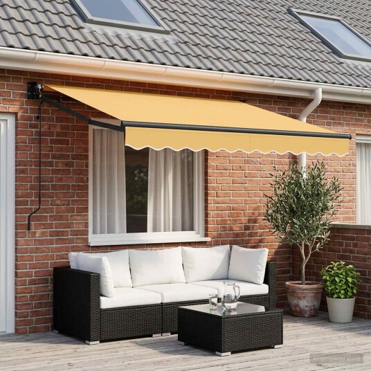vidaXL Uttrekkbar markise sand 3 x 2,5 m Polyester og Metall